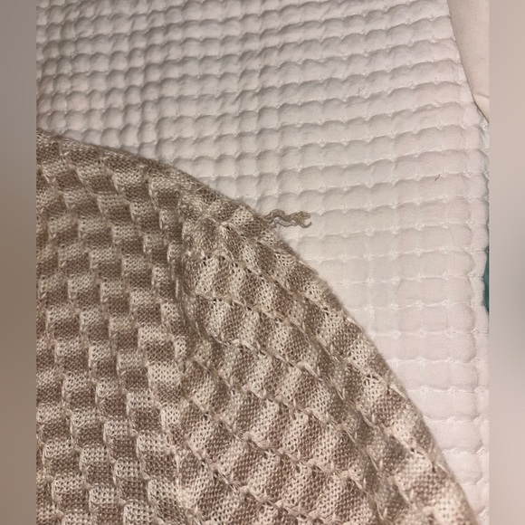 White + Warren lightly worn "Linen Cotton Blend Striped Split Neck T-shirt" - Picture 5 of 5